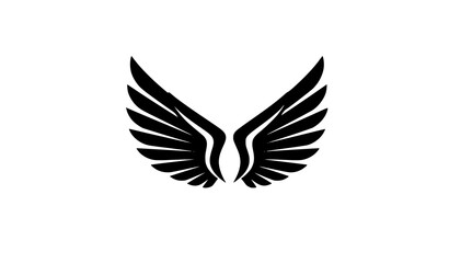 Bird wings spread icon with stylized feather shapes flat vector pictogram isolated on white background © Md