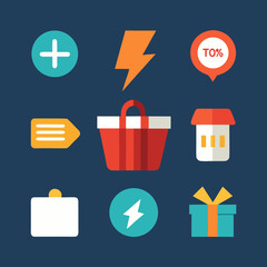 Set of 6 e-commerce icons vector