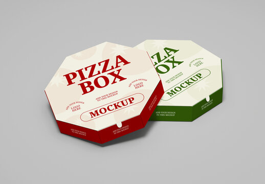 Hexagon Pizza Box Mockup