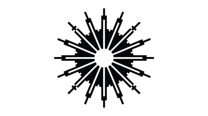 Obraz premium Syringe vector icon with cityscape background in black and white