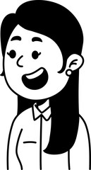 Obraz premium Hand Drawn Cartoon Avatar Woman