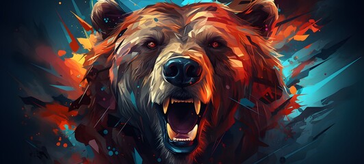 Obraz premium bear vector illustration t-shirt design,generative AI