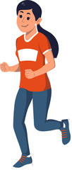 Fototapeta premium Character Cartoon Woman Sprint