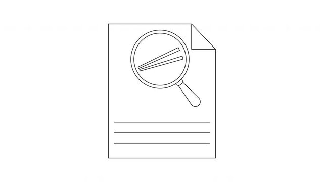 Chopsticks Search - Document Analysis with Magnifying Glass Icon Animation.