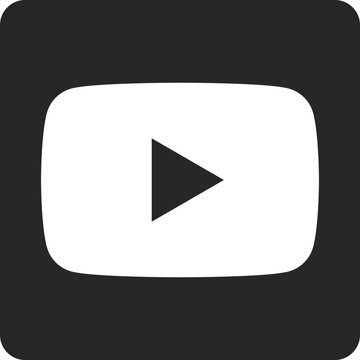 You Tube play button on black background YouTube white rectangle triangle