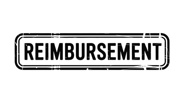 Reimbursement rubber stamp icon for financial document approval process