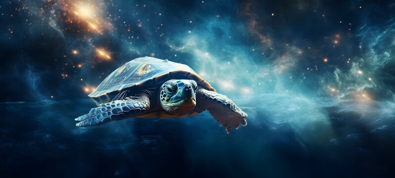 Astral vision big island turtle meets cosmos,generative AI