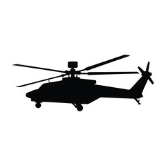 Fototapeta premium Military Helicopter Dual Rotor Silhouette Vector 