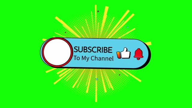 Animated green screen call to action subscribe button graphic motion footage for social media engagement