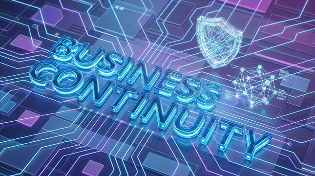 Words spelling 'Business Continuity' on blue background