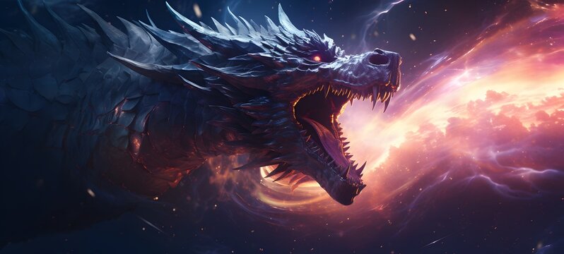 Astral vision dragon busther meets cosmos,generative AI