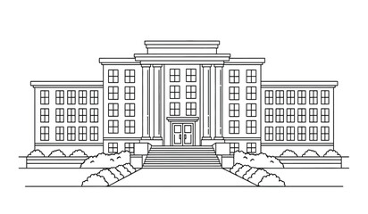 Naklejka premium A large building with a grand staircase and columns on the front facade