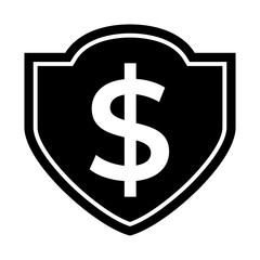 Obraz premium Dollar Shield Financial Protection Security Symbol