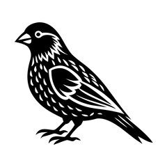 Obraz premium canary bird silhouette icon illustration for wildlife singing bird nature and pet design