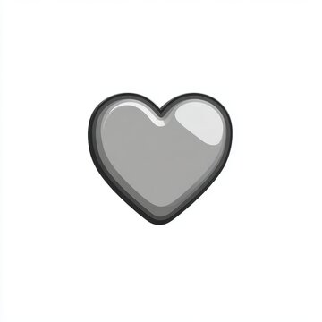 A Pixelated Gray Heart Icon on a White Background
