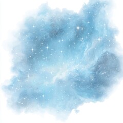 Fototapeta premium Abstract Blue Nebula Swirl with Tiny White Stars and Subtle Sparkles