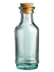 Clear Glass Potion Bottle With Cork Stopper and Textured Sides
