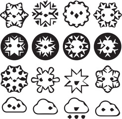  Kawaii Snowflake Clouds Vector Image
