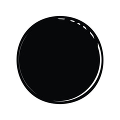 Simple black circle shape with highlights on top edge against white background
