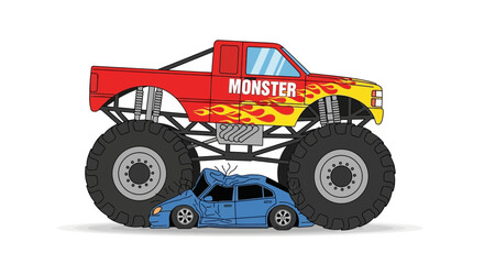 Monster Truck Crushing Car © jas