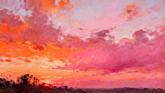 Vivid sunset sky with colorful clouds