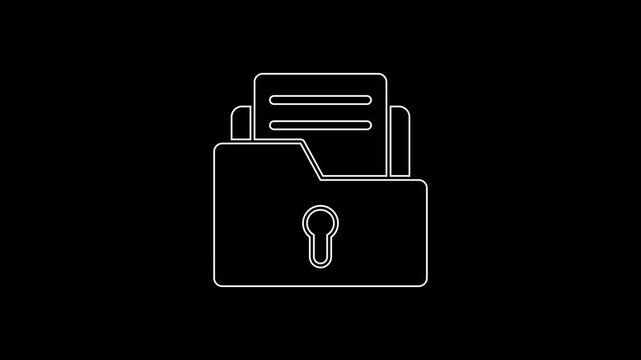 Data encryption icon animation 4k motion graphic seamless looping