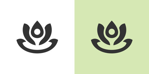 Dual meaning logo combining people and lotus elements, symbolizing personal growth, harmony, purity, and the flourishing of human potential within a balanced community.