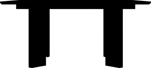 Minimalist console table or hallway workbench silhouette
