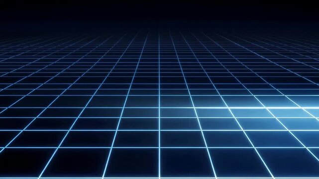 Futuristic grid pattern animation digital space visual design calm environment professional viewpoint subtle light effects