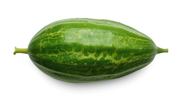 Top view of bitter melon on a white background