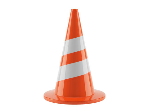 Orange traffic cone with white stripes orange cone