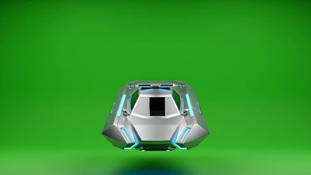 Futuristic Hover Car Flying in Mid Air
