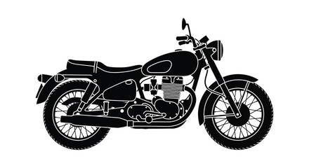 Obraz premium A striking black silhouette of a classic motorcycle showcasing vintage design and powerful styling silhouette high quality professional