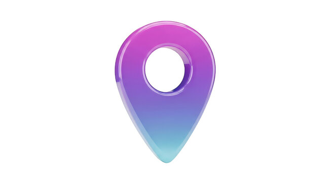 Vibrant gradient map pin icon isolated on transparent background