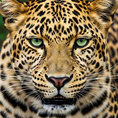 Obraz premium Emerald Gaze: Leopard's Stare