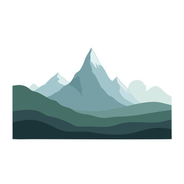 Scenic Mountain Landscape with Peaks and Valleys