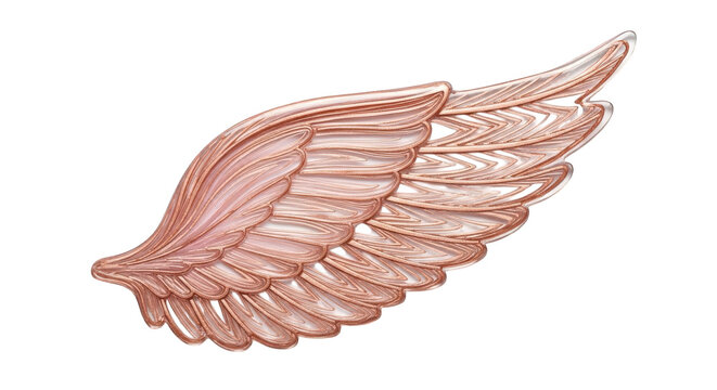 Detailed copper leaf illustration with intricate textures isolated on transparent background