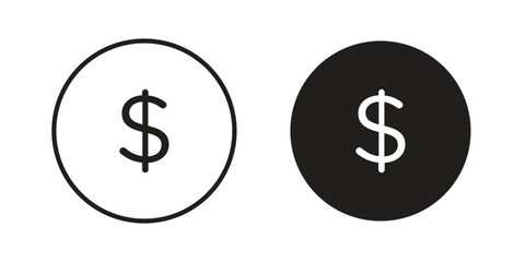Fototapeta premium Dollar icon linear symbol. Vector Designs.