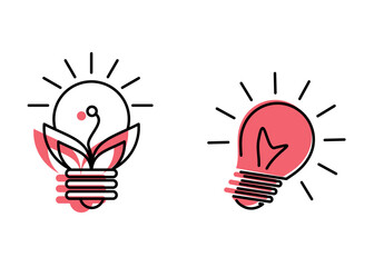 Attractive Light Bulb symbol in flat style, Generating ideas and creativity, icon, vector.