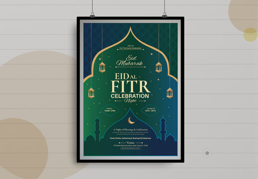 Eid Al Fitr Celebration Party Poster Template