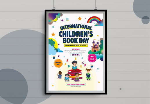 International Childrens Book Day With Colorful Theme