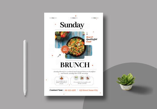 Sunday Brunch Poster Template Layout