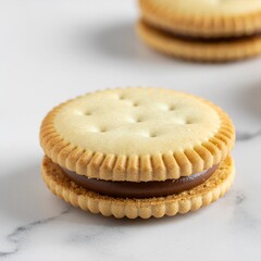 Delicious Round Sandwich Cookies with Cream Filling
