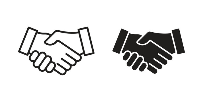 Handshake icon linear symbol. Vector Designs.