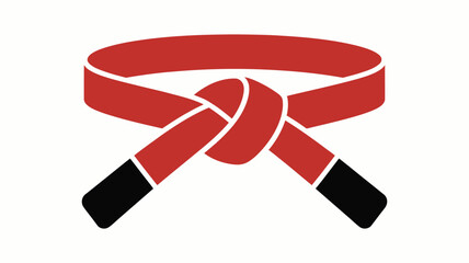 Red Martial Arts Belt Tied In Knot, karate judo taekwondo belt vector © ayat 02