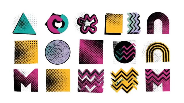 Colorful Geometric Shapes Pattern Animation.