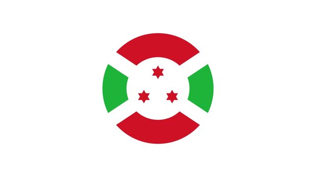 Icon Flag Burundi Circle Bounce 4K Transparent