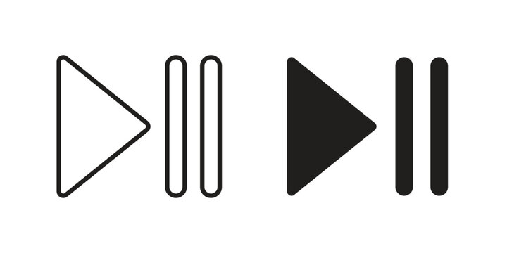 Play pause icon linear symbol. Vector Designs.