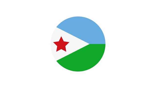 Icon Flag Djibouti Circle Bounce 4K Transparent