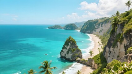 Exotic Cliffside Tropical Ocean View